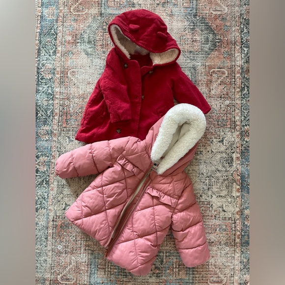 Baby Girl Pea Coat & Puffer winter Jacket Bundle - Picture 1 of 5